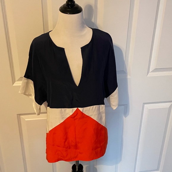 Marie Oliver Tops - Marie Oliver silk colorblock blouse